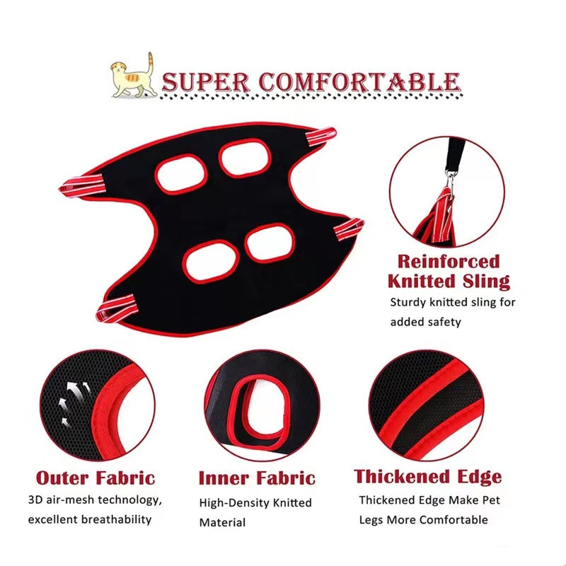 Pet Grooming Hammock For Dog & Cat, Cat Hammock Restraint Bag For Bathing Trimming Nail Clipping - Hiccupzz