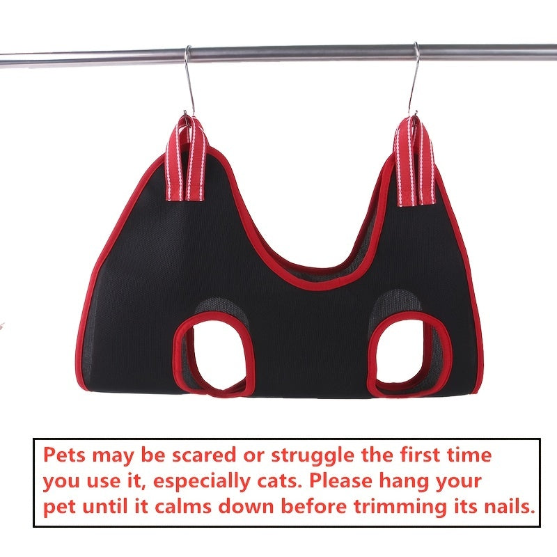 Pet Grooming Hammock For Dog & Cat, Cat Hammock Restraint Bag For Bathing Trimming Nail Clipping - Hiccupzz