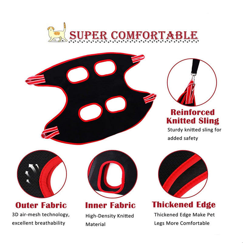 Pet Grooming Hammock For Dog & Cat, Cat Hammock Restraint Bag For Bathing Trimming Nail Clipping - Hiccupzz