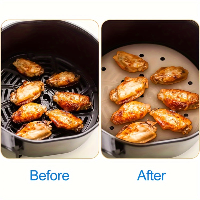50/100pcs, Air Fryer Parchment Paper Value Pack - Square Liners, Steamer & Filter Paper Disposable & Perforated - Hiccupzz