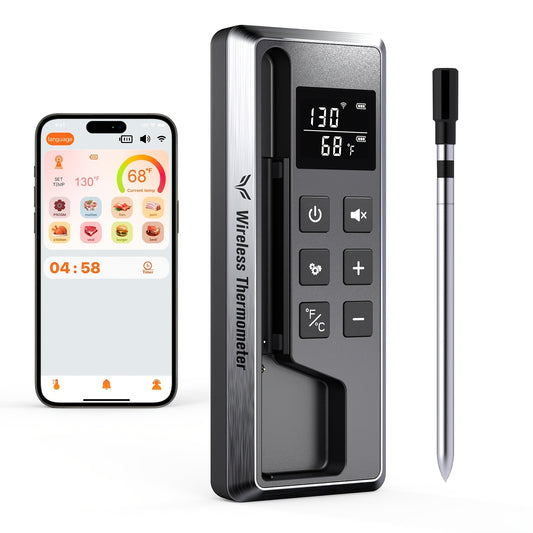 Holiday Wireless Meat Thermometer - 800°F Range, iOS & Android App Compatible