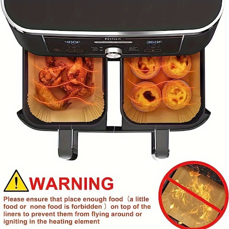 Non-Stick Air Fryer Liners for Dual Fryer – 50/100 Pack - Hiccupzz