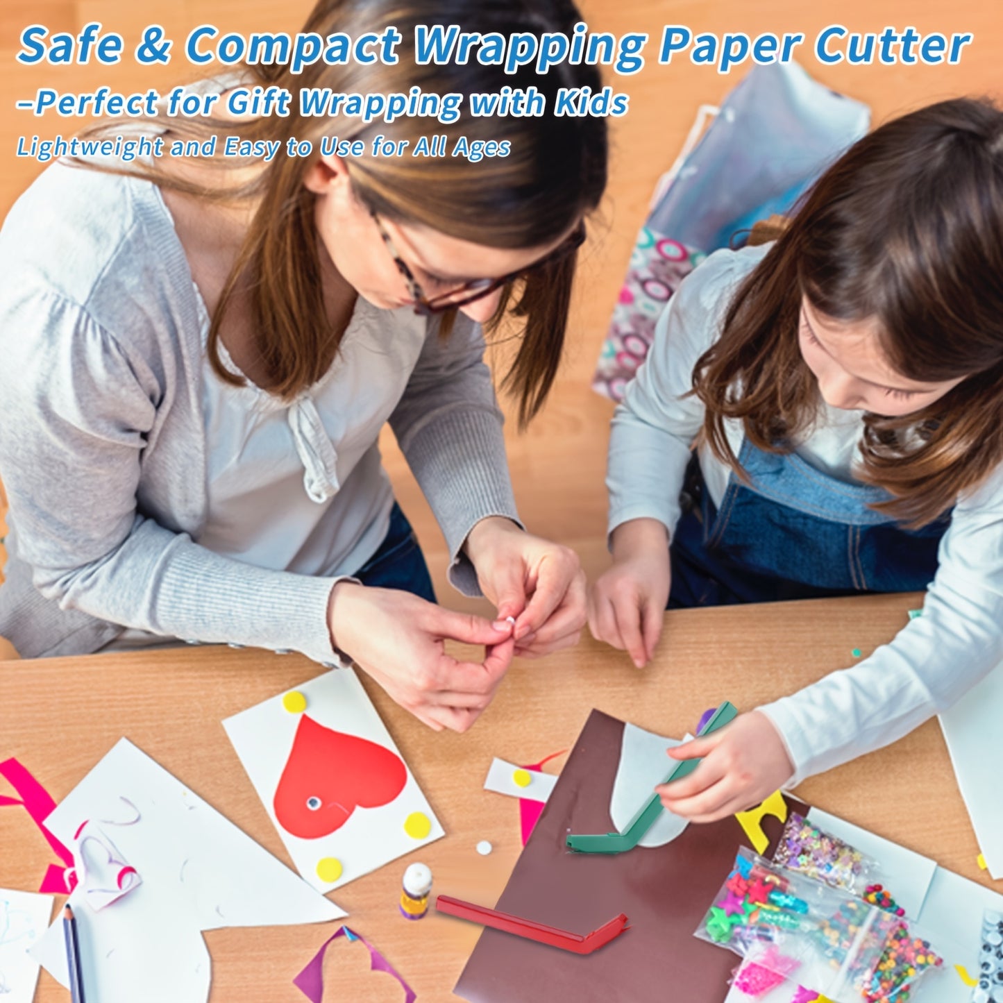6-Pcs Easy-Glide Wrapping Paper Cutter Set – Safe, Battery-Free, and Perfect for Home, Office, or Classroom Use (6 Colors) - Hiccupzz