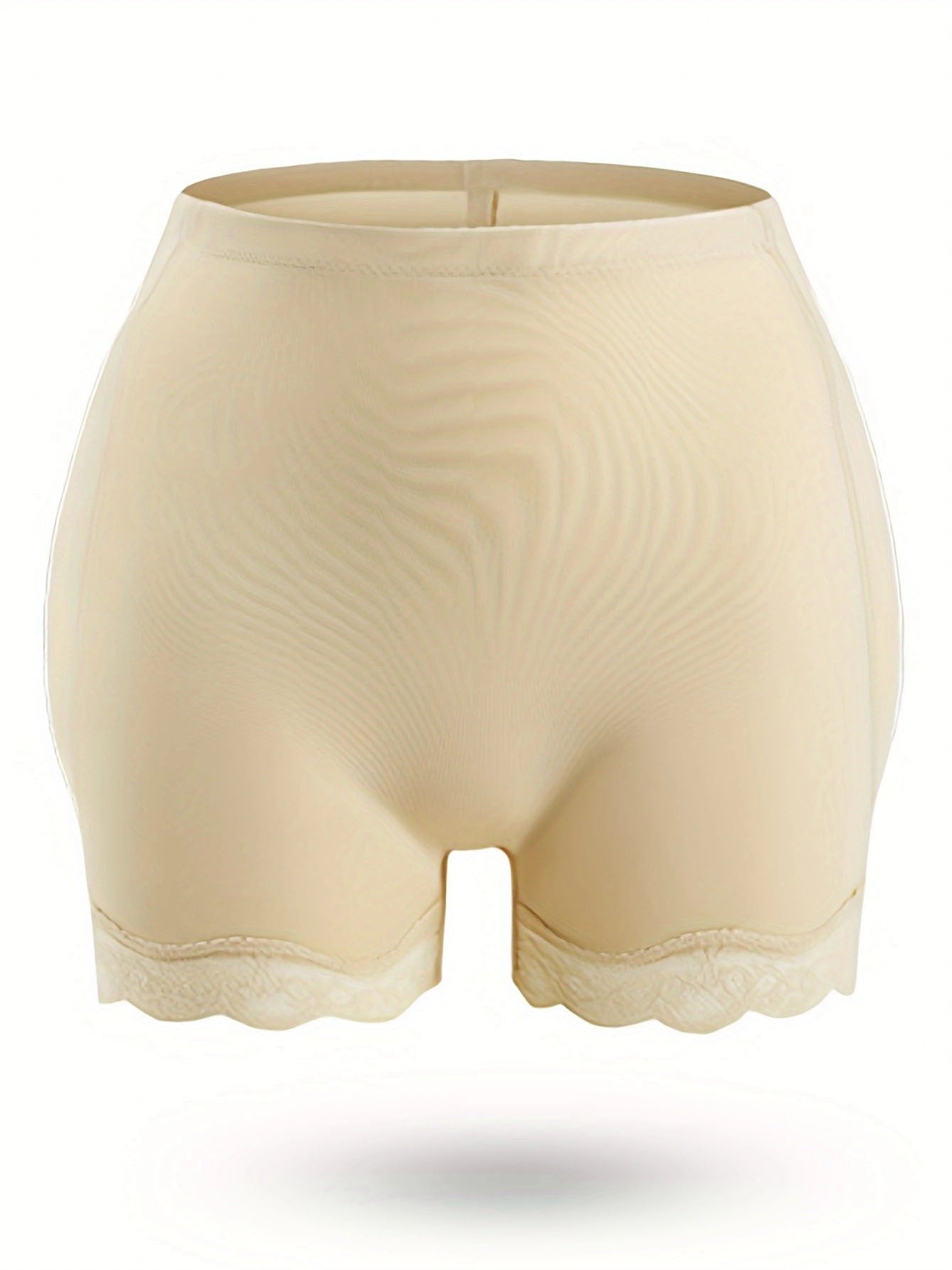 Women's Casual Shapewear Bottoms, Plus Size Contrast Lace Padded Butt Lifting Thigh Slimming Shorts - Hiccupzz