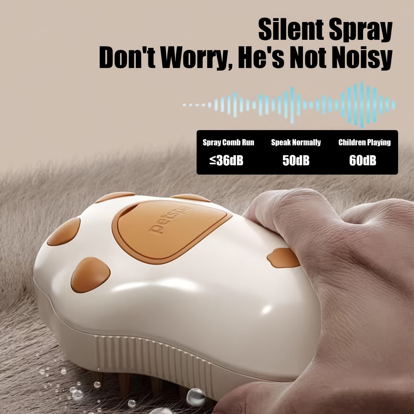 3-in-1 Electric Pet Grooming Brush – Portable, Self-Cleaning Silicone Steam Brush for Cats & Dogs with Massage and Hair Removal - Hiccupzz