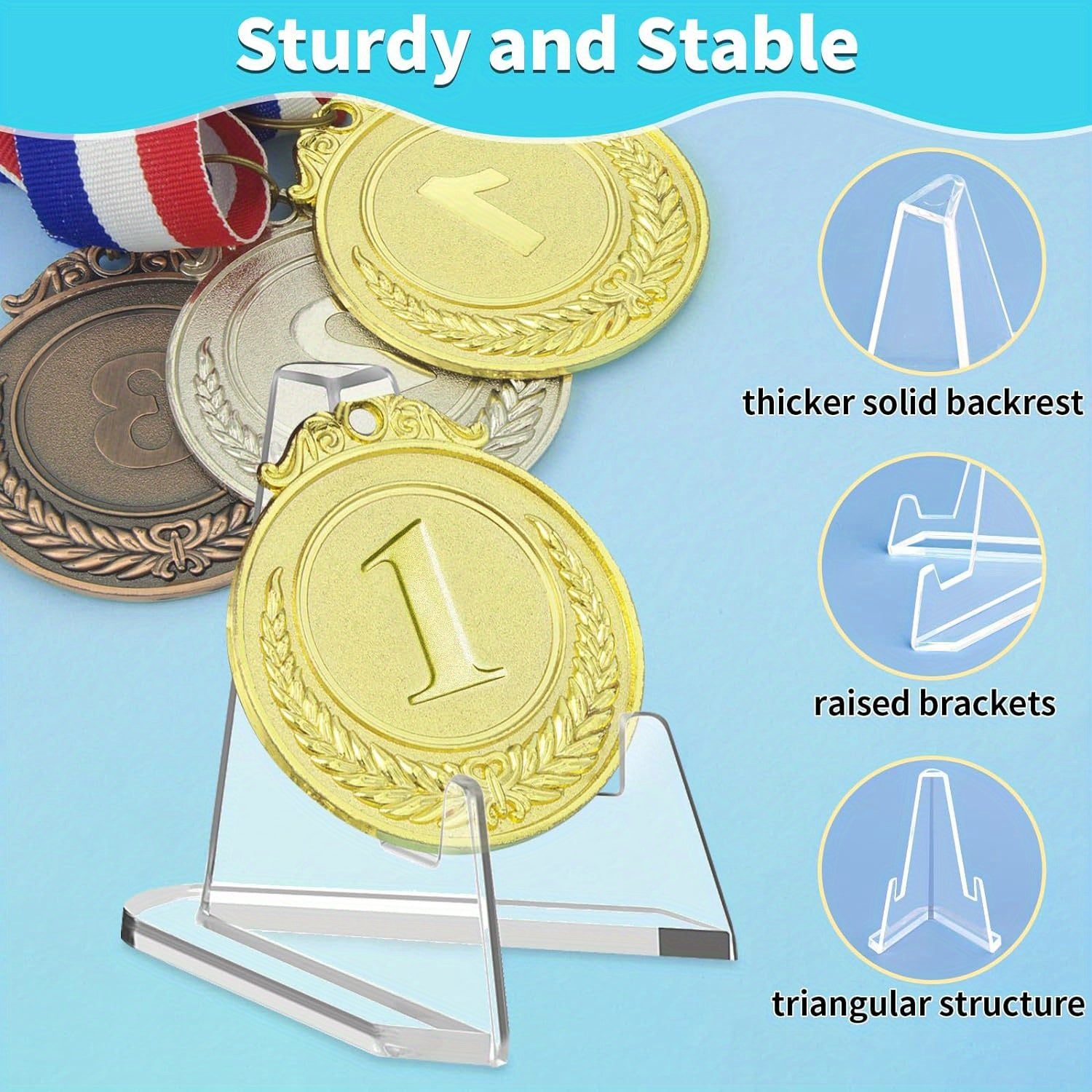Acrylic Easel Stands: Clear Mini Display Holders (2/6/10/12 pcs) for Coins, Pocket Watches, Capsules, and Medals - Hiccupzz