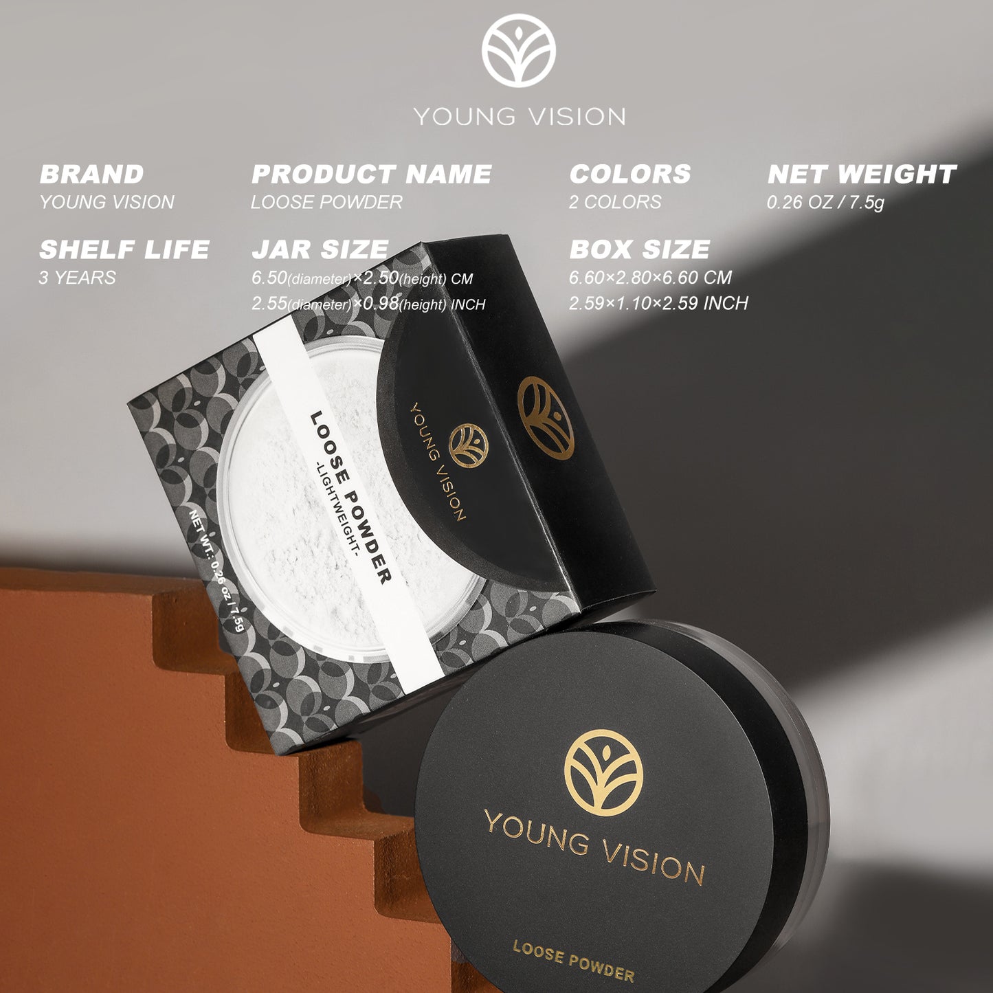 2pcs YOUNG VISION Flawless Finish Loose Powder - Translucent Setting Powder, Blurs Fine Lines & Imperfections, Lightweight, Long-Lasting, Suitable for All Skin Types, Makeup Essential - Hiccupzz