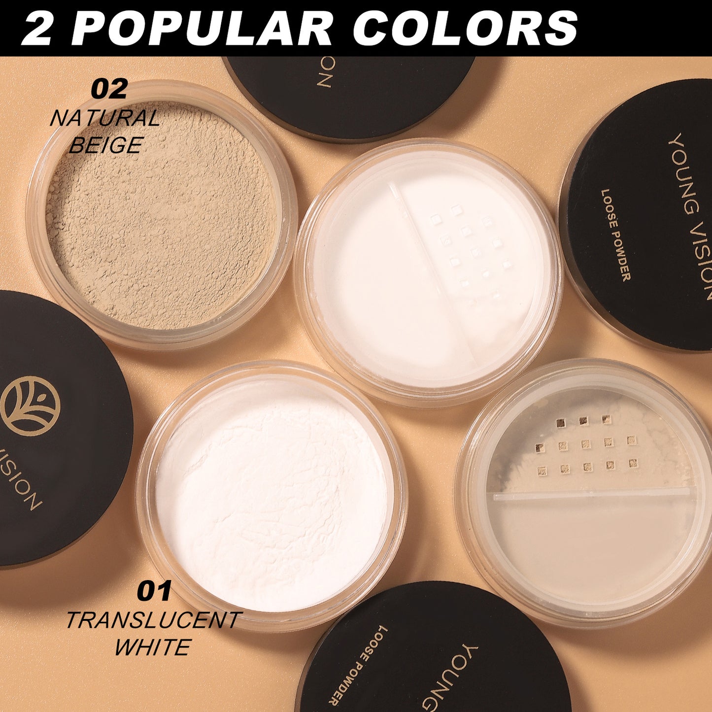 2pcs YOUNG VISION Flawless Finish Loose Powder - Translucent Setting Powder, Blurs Fine Lines & Imperfections, Lightweight, Long-Lasting, Suitable for All Skin Types, Makeup Essential - Hiccupzz