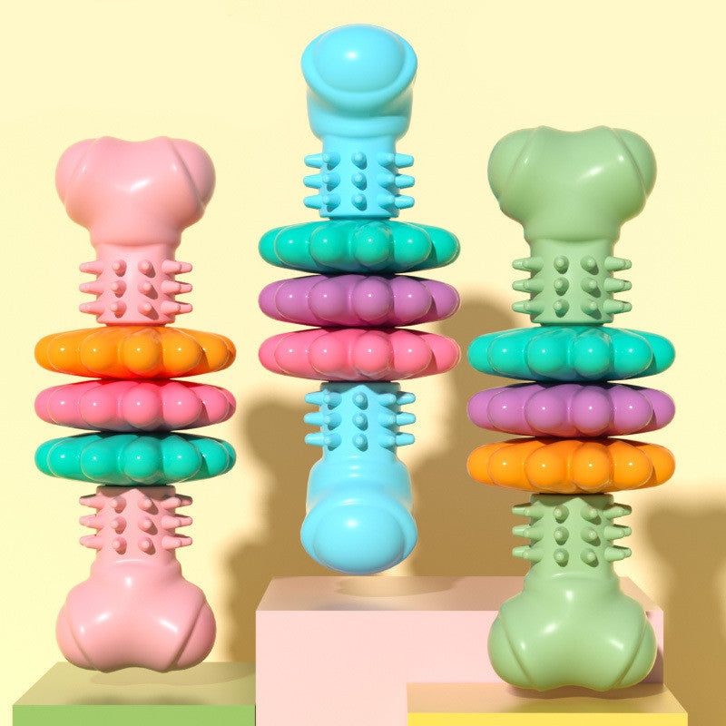 Dog Chew Toy Dog Bone Type Dogs Teeth Cleaning Toys Indestructible TPR Bone Chewing Bite Resistant Teething Toys Pet Products - Hiccupzz