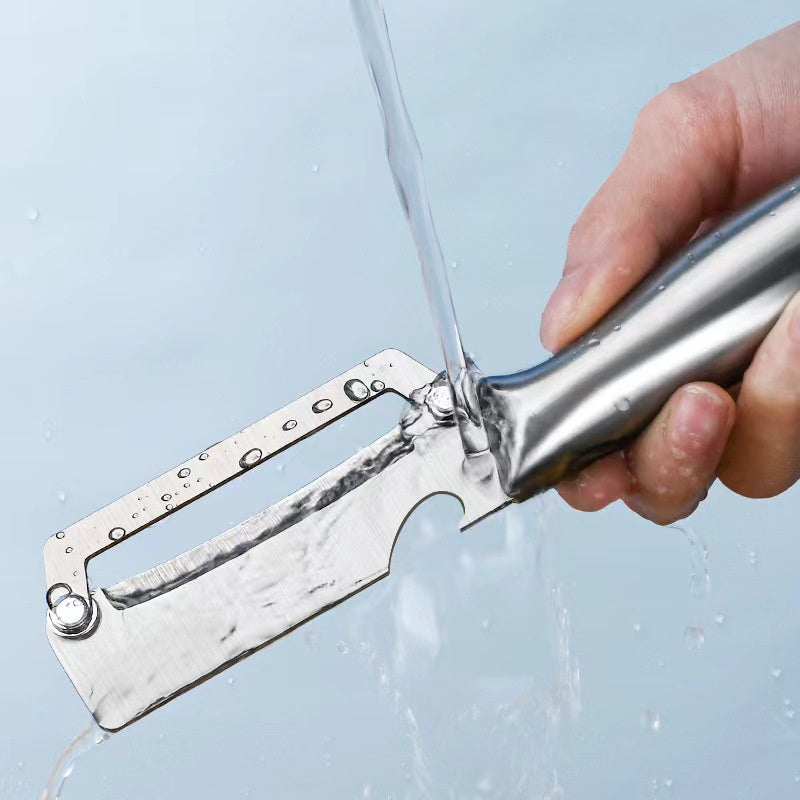 1 Pc Multifunctional Stainless Steel Peeler - Easy Peeling for Kitchen, All-Steel Sugar Cane Peeler, Convenient Essential for Families