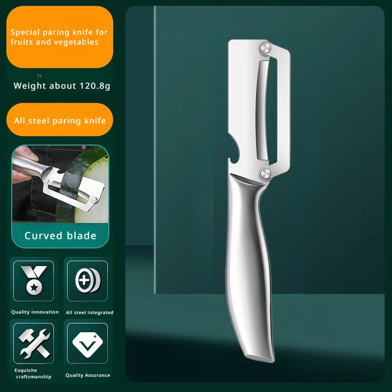 1 Pc Multifunctional Stainless Steel Peeler - Easy Peeling for Kitchen, All-Steel Sugar Cane Peeler, Convenient Essential for Families