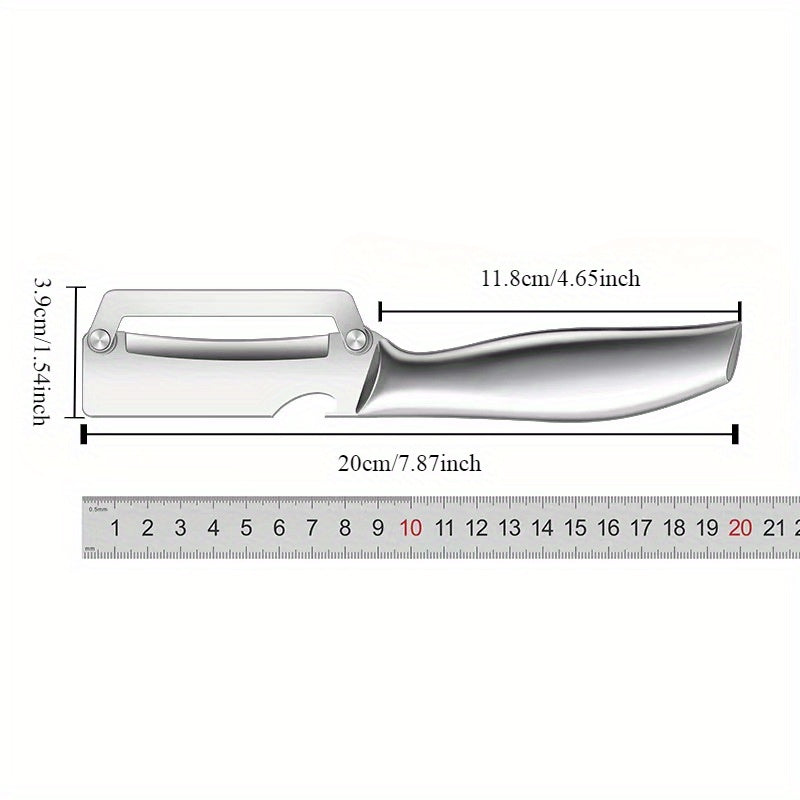 1 Pc Multifunctional Stainless Steel Peeler - Easy Peeling for Kitchen, All-Steel Sugar Cane Peeler, Convenient Essential for Families