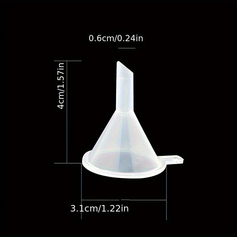 Mini Plastic Funnels (10-Pack): Multipurpose for Bottle Filling, Essential Oils, Perfume, Spices, Sand Art, and Powder Transfer - Hiccupzz
