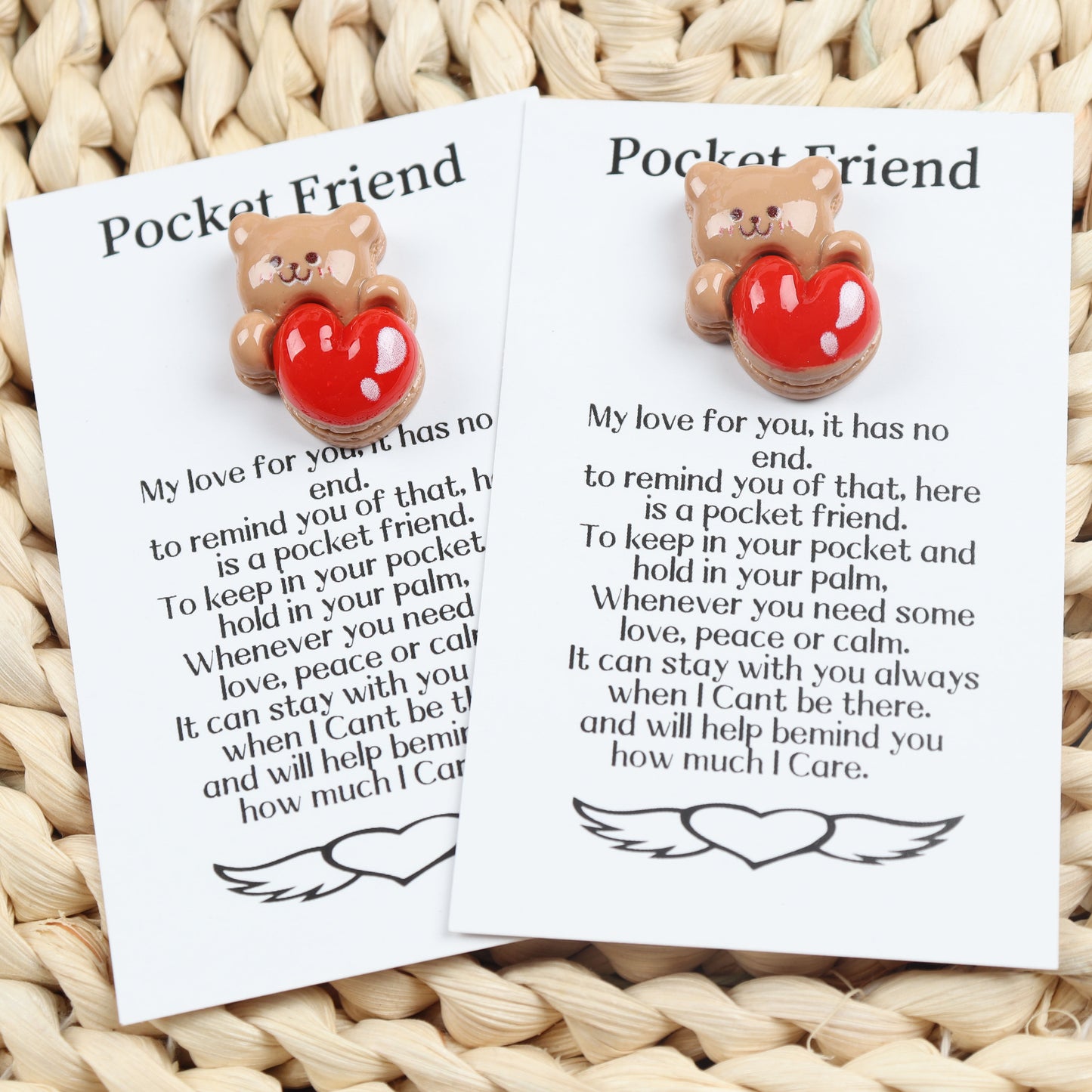 Pocket Friend Resin Love Heart Bear Hug Token – Lasting Keepsake Gift for Weddings, Birthdays, and Valentine's Day - Hiccupzz