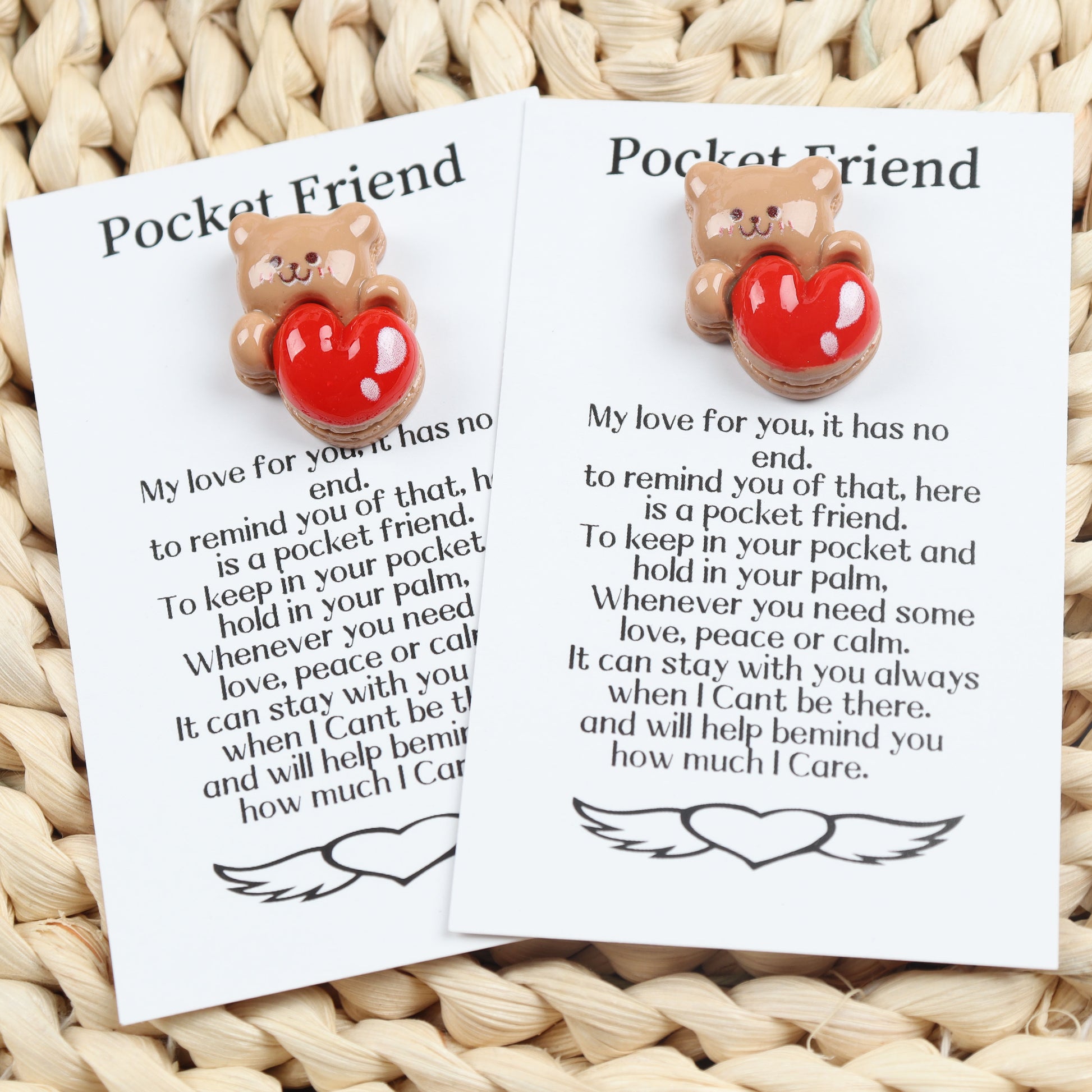 Pocket Friend Resin Love Heart Bear Hug Token – Lasting Keepsake Gift for Weddings, Birthdays, and Valentine's Day - Hiccupzz