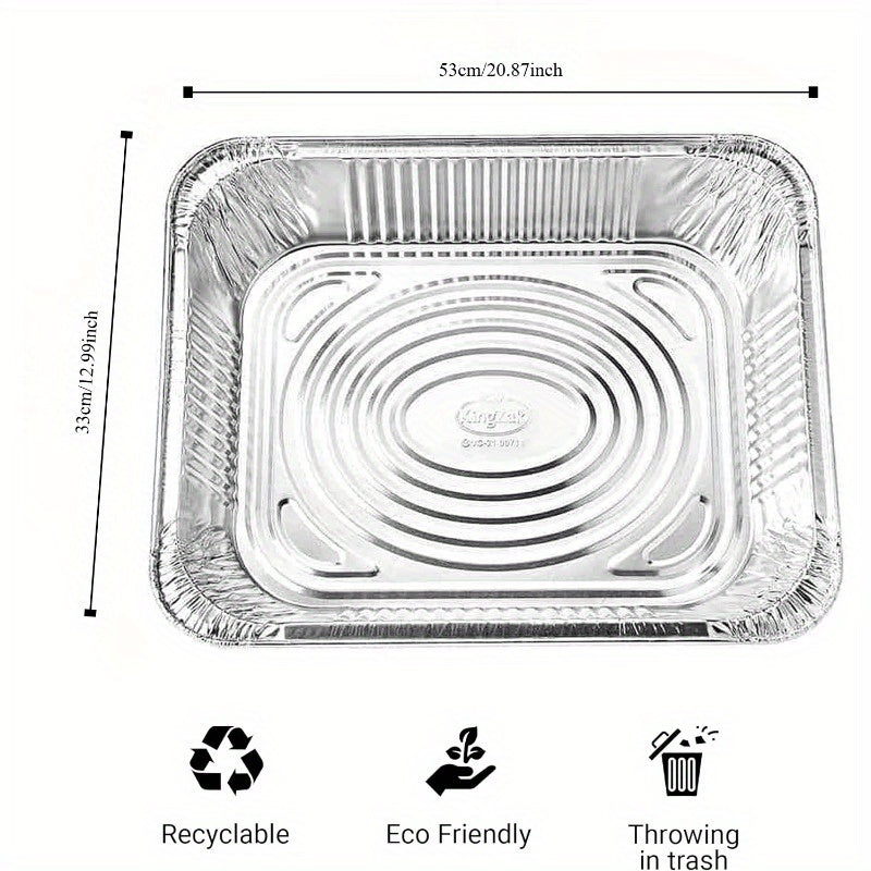 50-Pack Extra Heavy Duty Full-Size Aluminum Foil Pans – 21"x13" - Hiccupzz