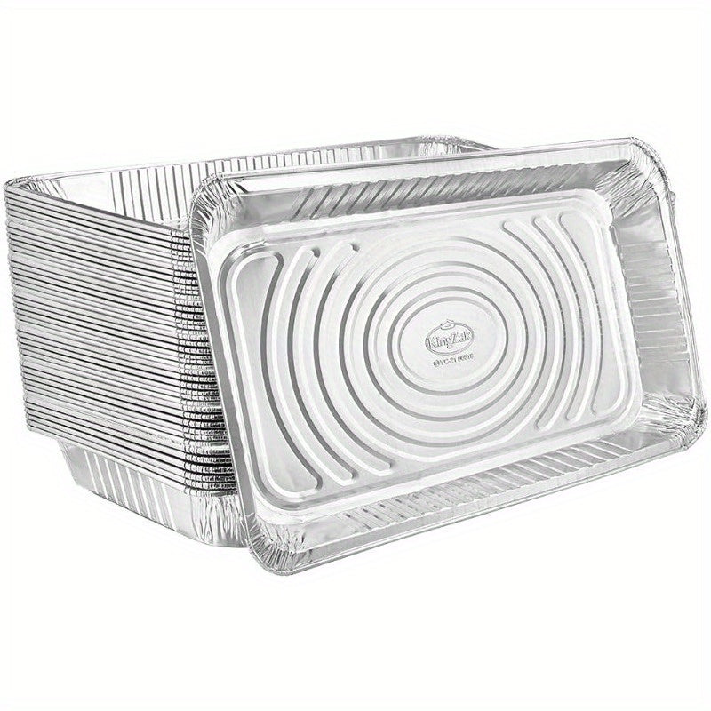50-Pack Extra Heavy Duty Full-Size Aluminum Foil Pans – 21"x13" - Hiccupzz