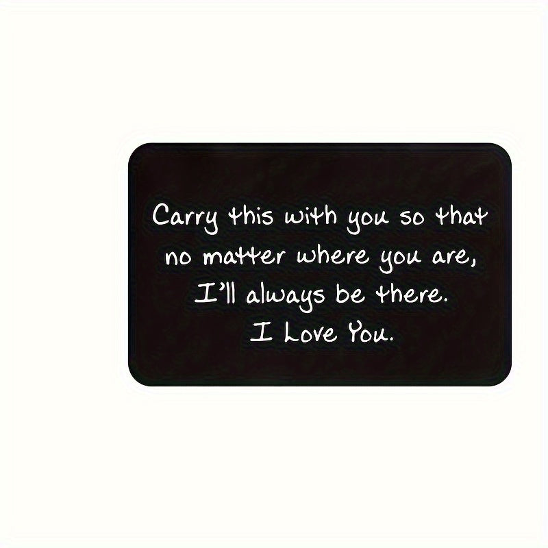 Personalized Engraved Aluminum Wallet Insert Card: "Love You" Romantic Gift for Boyfriend or Husband for Anniversary and Valentine's Day - Metal, Age 14+ - Hiccupzz