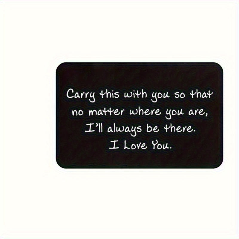 Personalized Engraved Aluminum Wallet Insert Card: "Love You" Romantic Gift for Boyfriend or Husband for Anniversary and Valentine's Day - Metal, Age 14+ - Hiccupzz