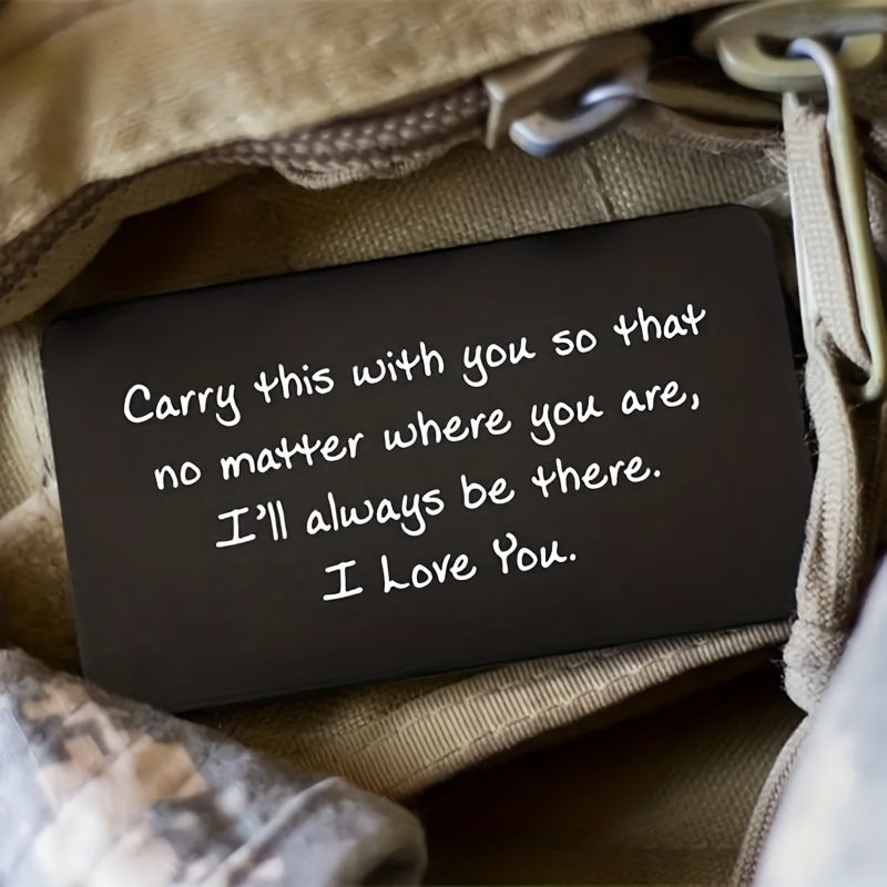 Personalized Engraved Aluminum Wallet Insert Card: "Love You" Romantic Gift for Boyfriend or Husband for Anniversary and Valentine's Day - Metal, Age 14+ - Hiccupzz