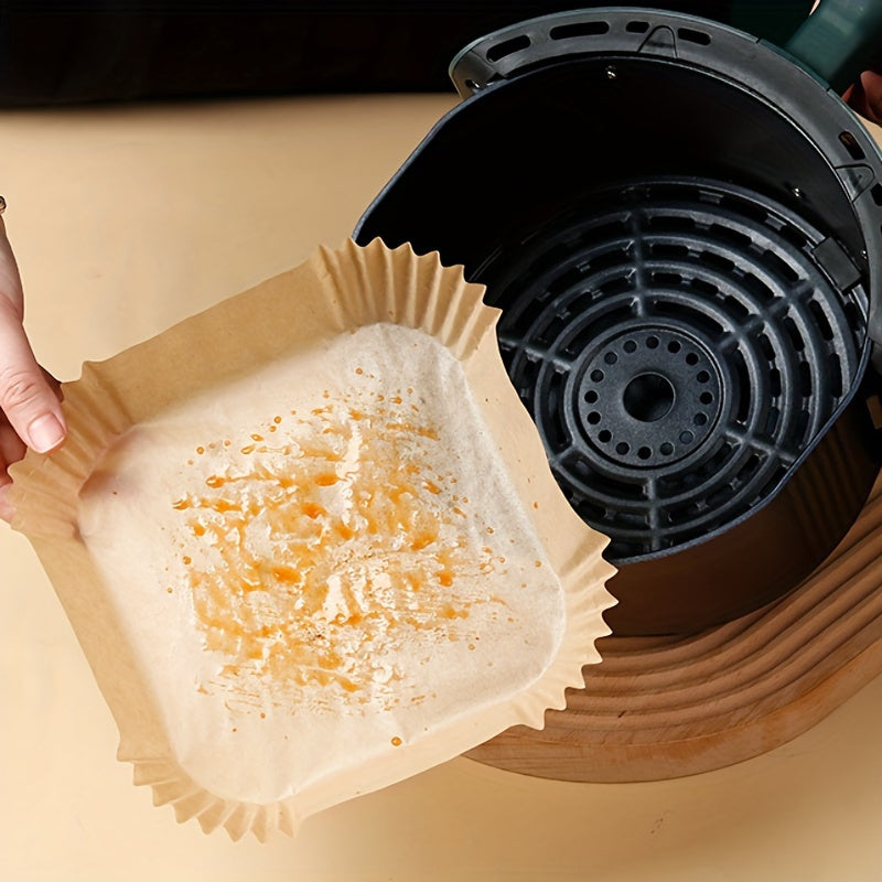 Non-Stick Disposable Air Fryer Paper Lining for Square Baking & Cooking – Oven & Microwave Safe - Hiccupzz