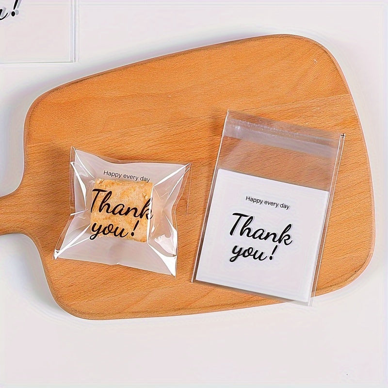 50/100 Pcs Thank You Mini Treat Bags – Self-Sealing, Ideal for Cookies, Candies, and Gifts for Parties & Retail Use - Hiccupzz