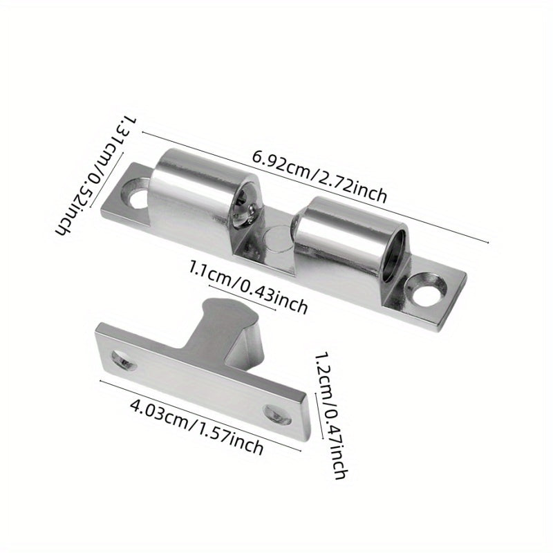 1 Pc/2 Pcs Stainless Steel Magnetic Door Latch - No-Drill Suction, Strong Magnetic, Anti-Collision, for Bedroom, Bathroom, Wardrobe, Cabinet