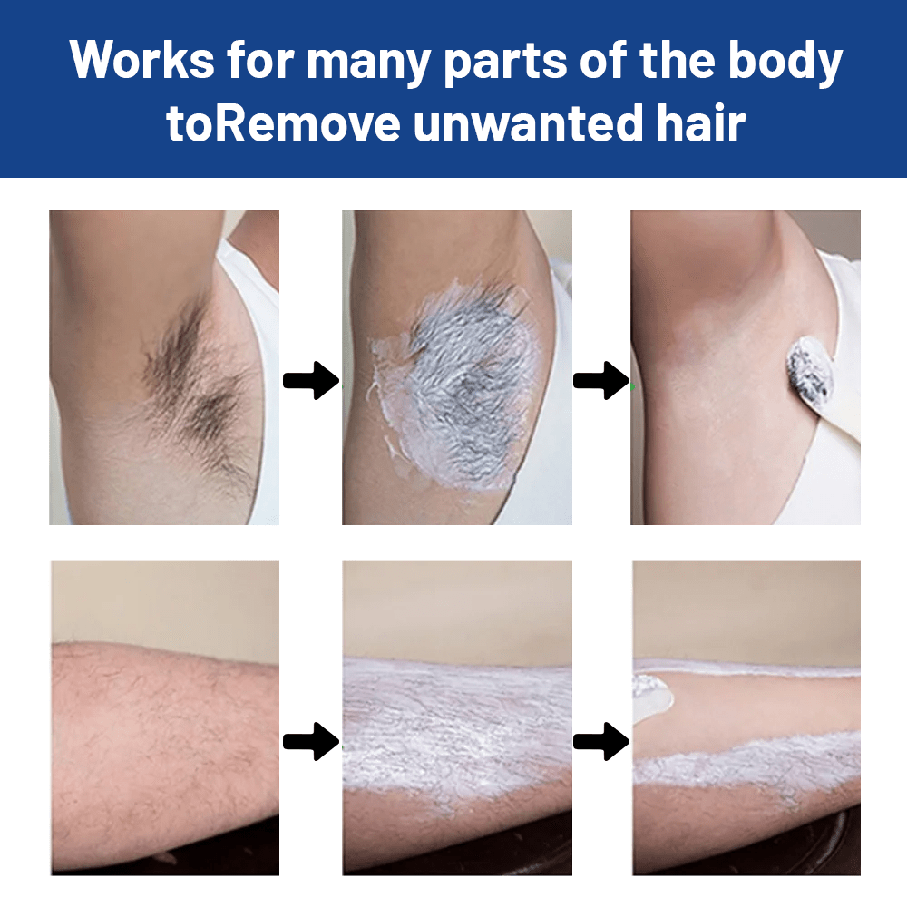 Men's Hair Removal Cream for Private Parts, Chest, Back & Body - Painless & Fast-Acting Depilatory, 1.8 oz or 50 g - Hiccupzz