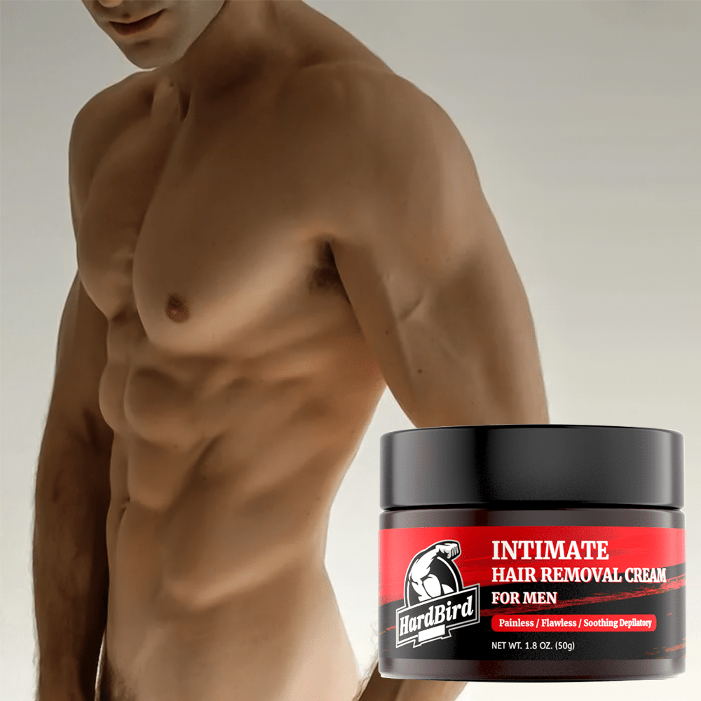 Men's Hair Removal Cream for Private Parts, Chest, Back & Body - Painless & Fast-Acting Depilatory, 1.8 oz or 50 g - Hiccupzz
