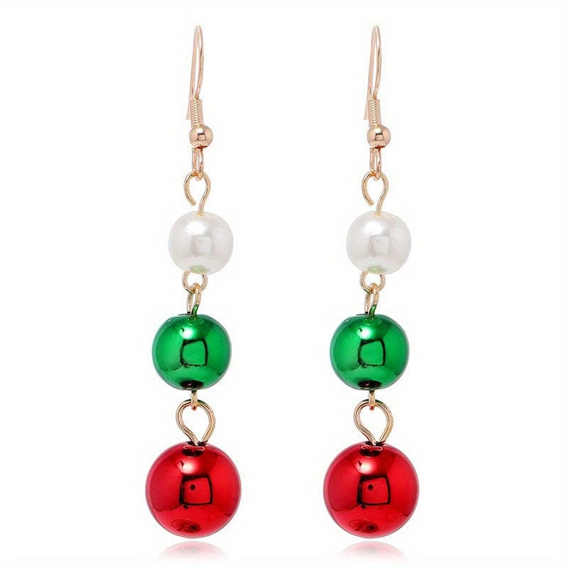 6 Pairs Christmas Dangle Earrings Set - Bow, Bell, Bulb & Tree Designs, Festive Holiday Jewelry for Women