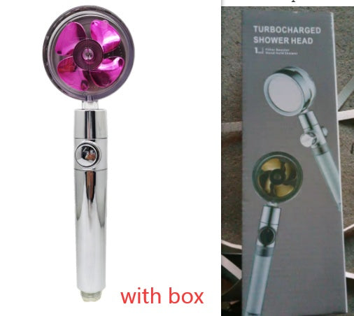 Shower Head Water flow 360 Degrees Rotating With Small Fan ABS Rain High Pressure Spray Nozzle Bathroom Accessories - Hiccupzz