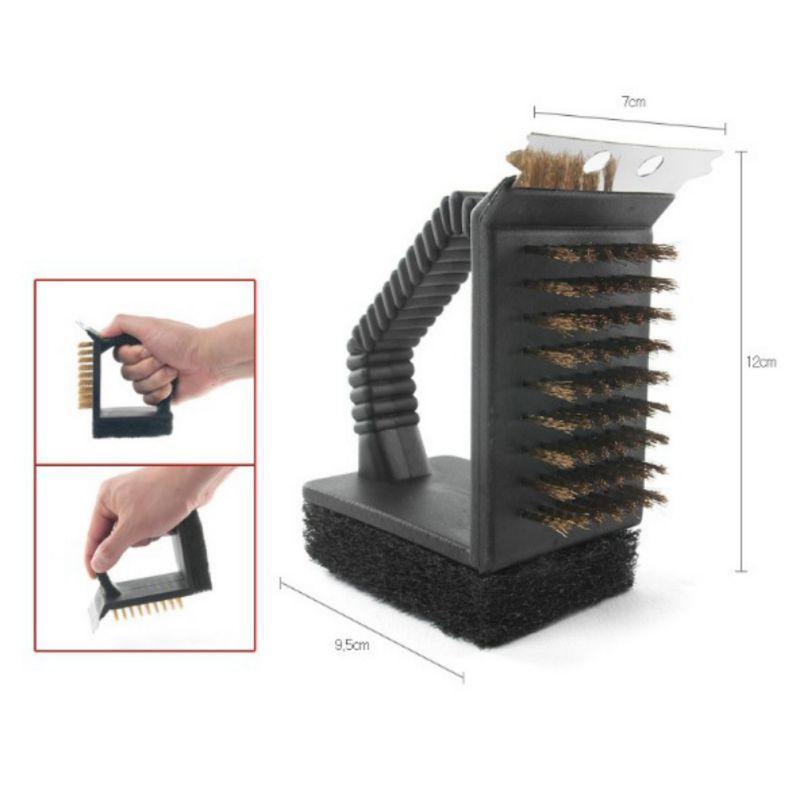 All In One Grill Scraper And Steel Brush Tool - Hiccupzz