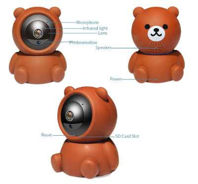 Bear Camera1080P Wifi IP Camera Auto Tracking IR Night Vision Home Security Camera - Hiccupzz