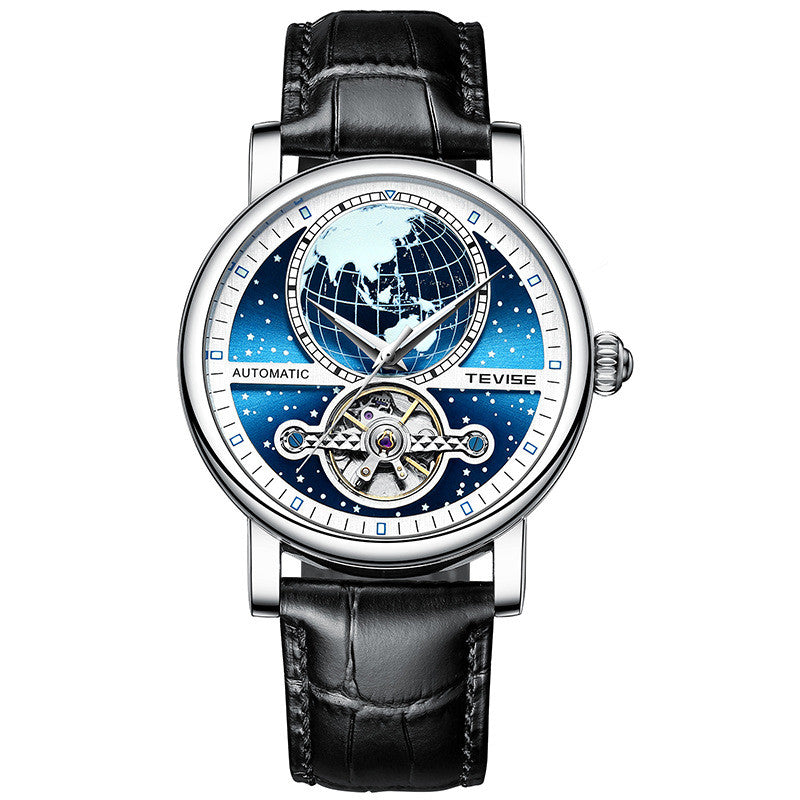 Men's Luminous Leather Casual Waterproof Automatic Mechanical Watch - Hiccupzz