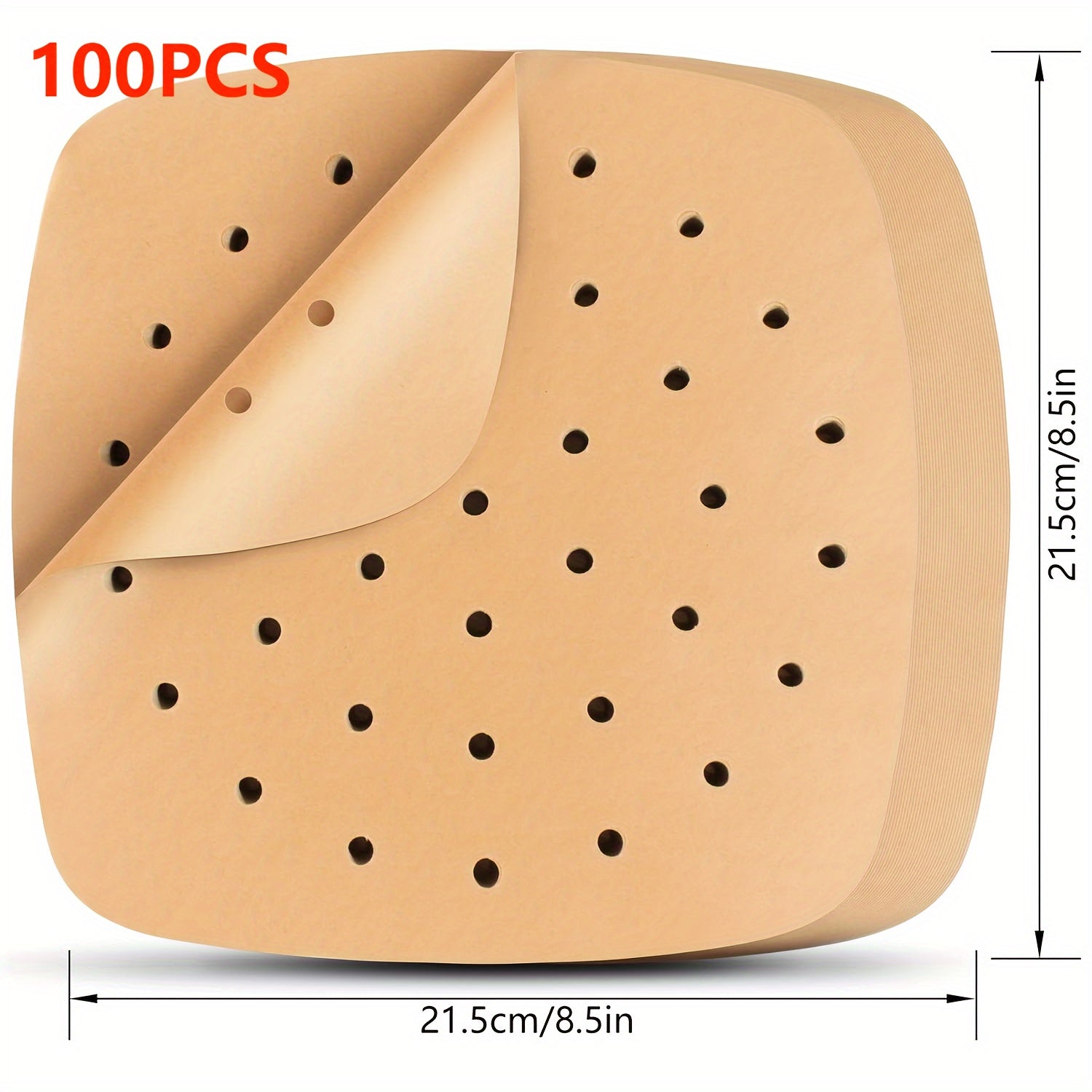 50/100pcs, Air Fryer Parchment Paper Value Pack - Square Liners, Steamer & Filter Paper Disposable & Perforated - Hiccupzz