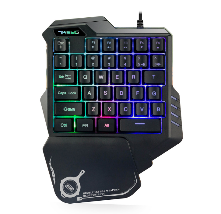 One-Handed Mechanical Gaming Keyboard RGB Backlit Portable Mini Gaming Keypad Game Controller - Hiccupzz