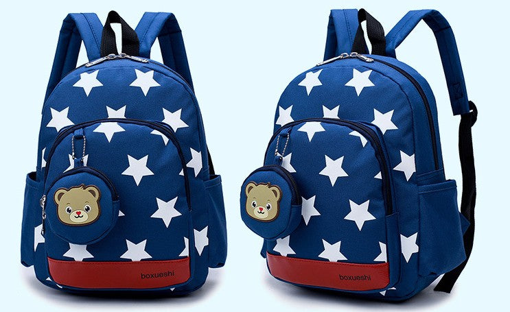 A small bear nursery school bag double shoulder bag - Hiccupzz