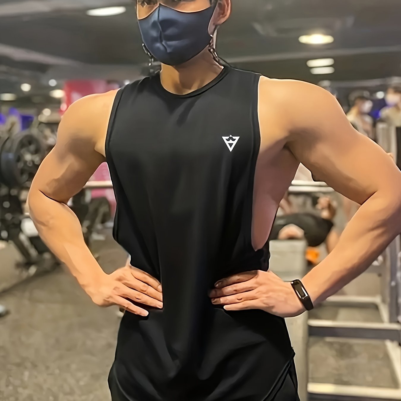 Men's Solid Tank Top - Quick-Dry Stretch Crew Neck Sleeveless Shirt for Gym & Fitness - Hiccupzz