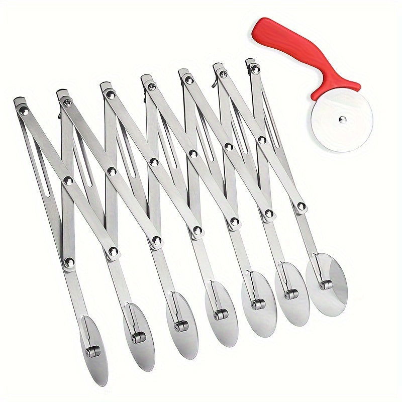 1 Pc/1 Set, Multiple Wheels Dough Roller Cutter, 3/5/7 Wheels Cutter, Stainless Steel Dough Roller And Pizza Roller Cutter, Baking Tools, Home Kitchen Accessories - Hiccupzz