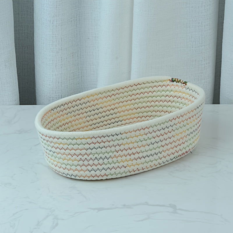 1 Pc Cheap Price Cotton Rope Woven Storage Baskets, Cosmetic Containers, Room Decor, Home Decor - Hiccupzz