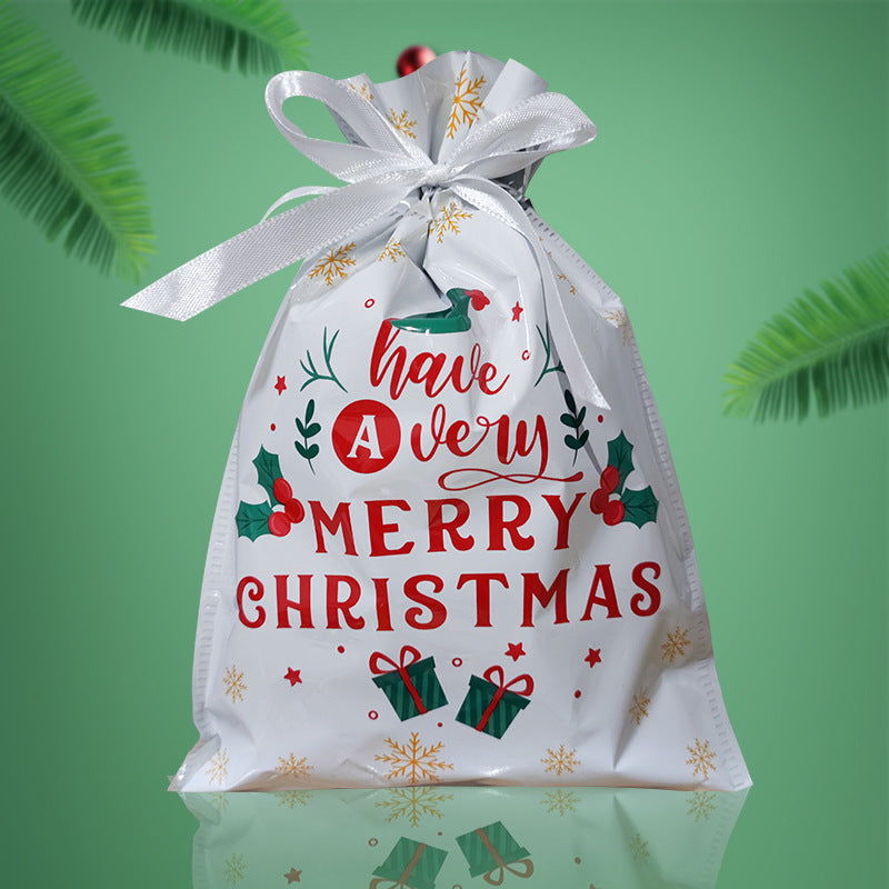 1 Pc, Christmas Gift Bag Set: Drawstring Candy Bags for Decorations and Party Favors - Hiccupzz