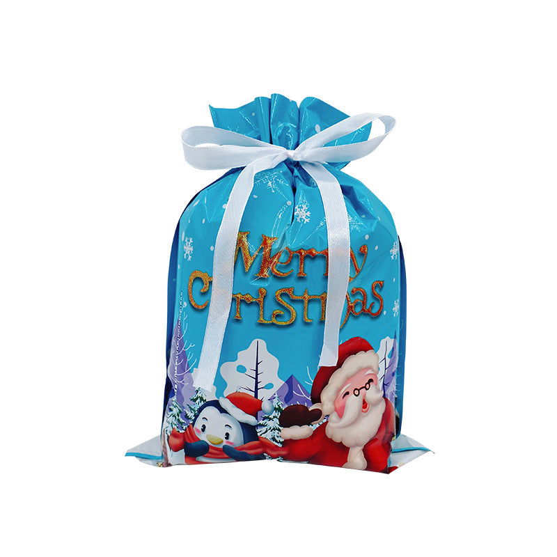 1 Pc, Christmas Gift Bag Set: Drawstring Candy Bags for Decorations and Party Favors - Hiccupzz
