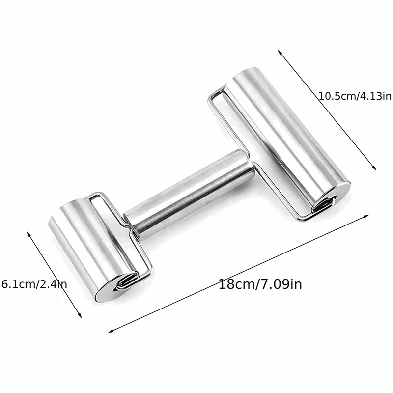 1 Pc, Double Sided Stainless Steel Rolling Pin for Perfect Dough, Pizza, Pie, Cookies, Dumplings, Noodles and More - Essential Kitchen Tool and Gadget - Hiccupzz