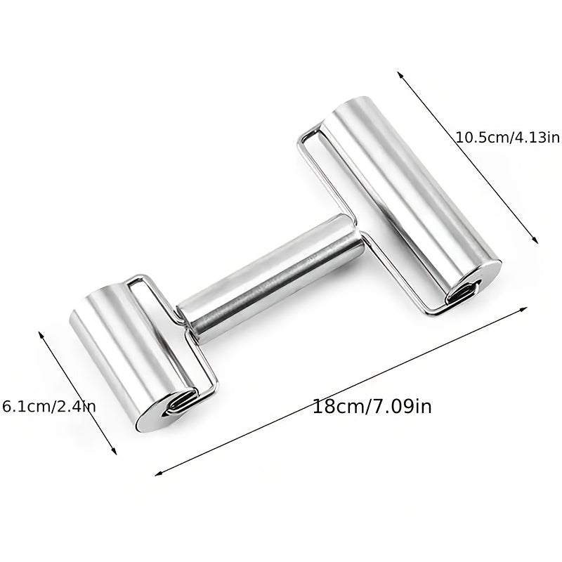 1 Pc, Double Sided Stainless Steel Rolling Pin for Perfect Dough, Pizza, Pie, Cookies, Dumplings, Noodles and More - Essential Kitchen Tool and Gadget - Hiccupzz