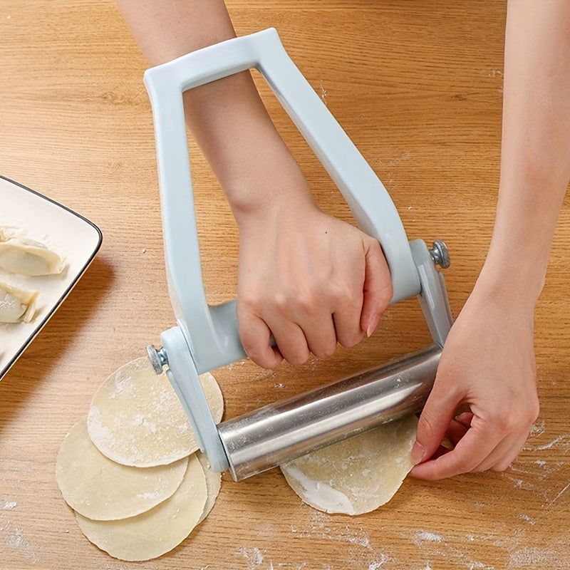 1 Pc, Labor-Saving Stainless Steel and Plastic Rolling Pin for Pizza, Pie, Cookies, Dumplings, Noodles, and More - Kitchen Utensil and Gadget for Easy Baking and Cooking - Hiccupzz