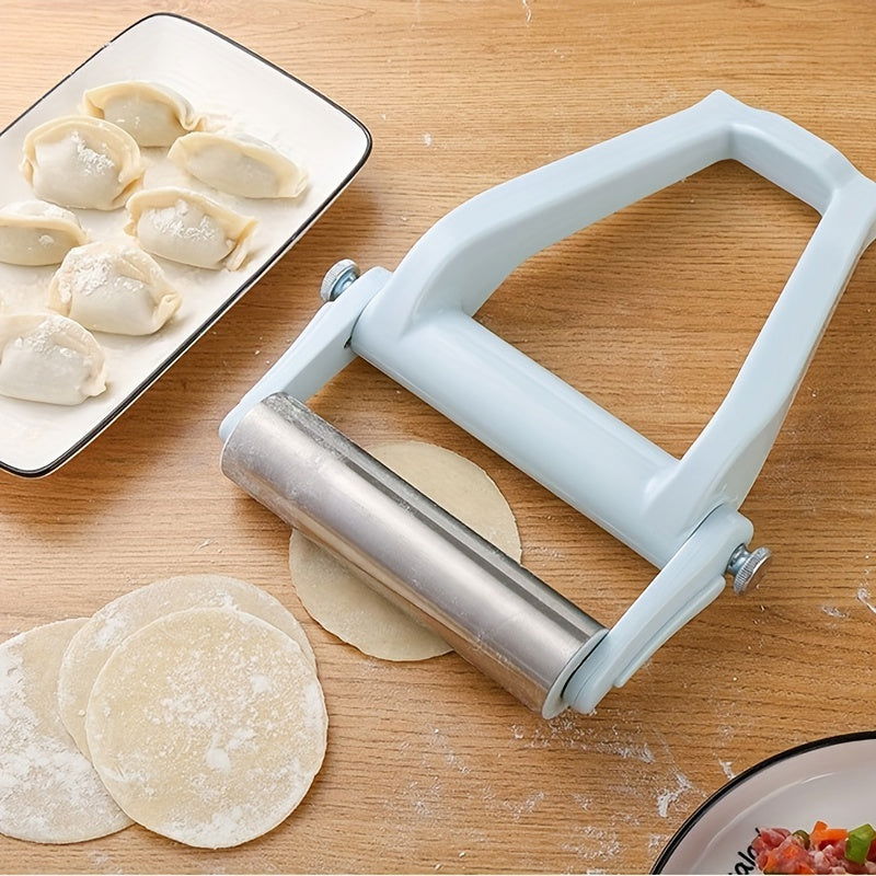 1 Pc, Labor-Saving Stainless Steel and Plastic Rolling Pin for Pizza, Pie, Cookies, Dumplings, Noodles, and More - Kitchen Utensil and Gadget for Easy Baking and Cooking - Hiccupzz
