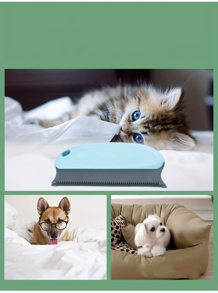 1 Pc Multifunctional Dog Hair Removal Brush – Soft TPR Undercoat Slicker Brush for Couch, Carpet, Car Seats, and Bedding - Hiccupzz
