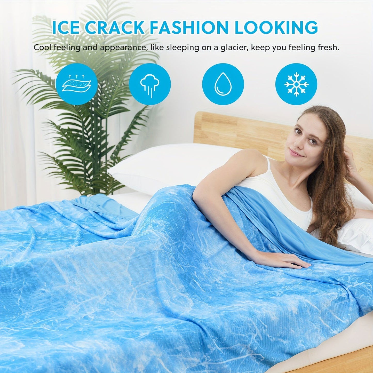 1 Pc Orhopui Cooling Blanket with Double Sided Cold Effect Bed Throw for Hot Sleepers Night Sweats, Skin-Friendly, Breathable, Always Stays Cold, Best Gift Idea - Hiccupzz