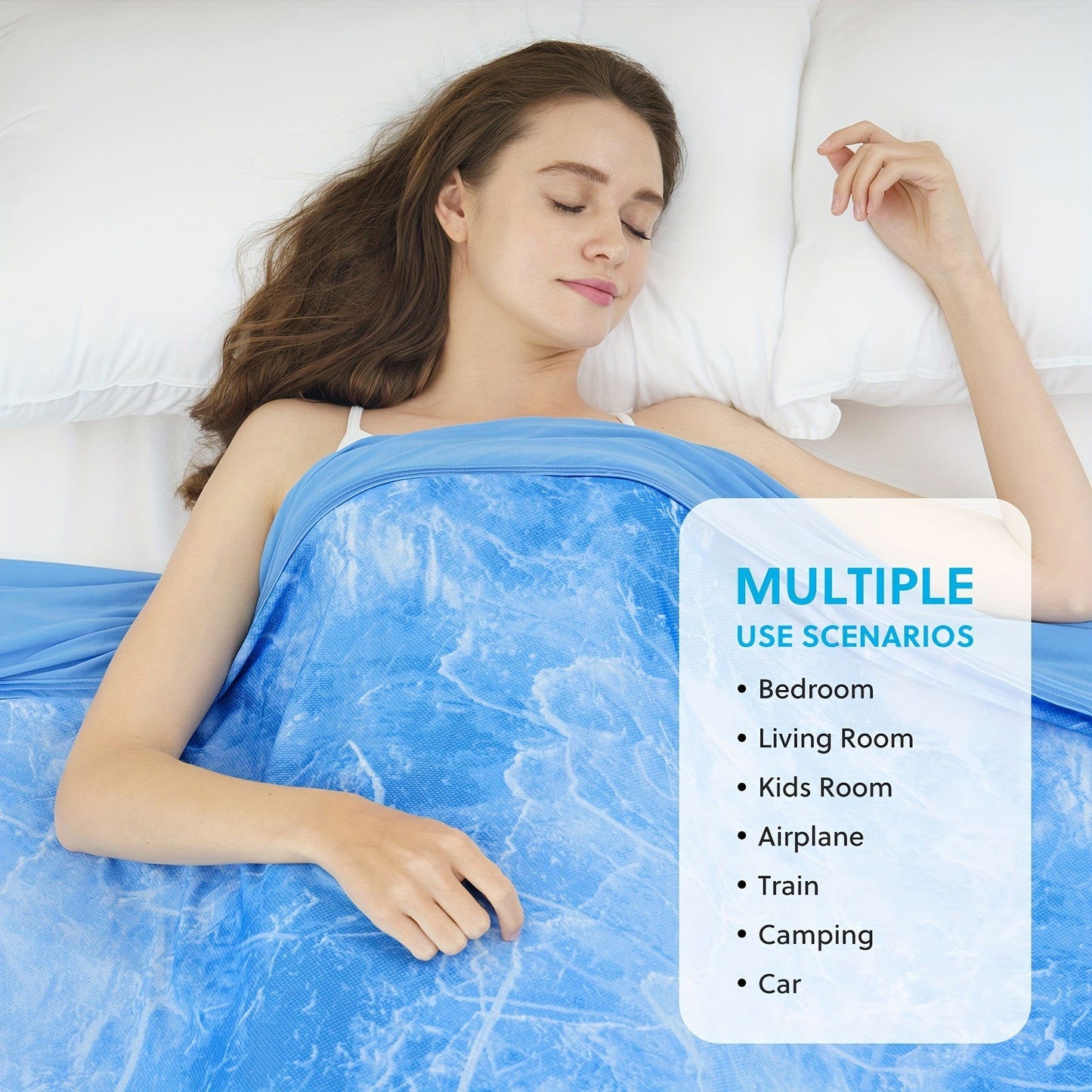 1 Pc Orhopui Cooling Blanket with Double Sided Cold Effect Bed Throw for Hot Sleepers Night Sweats, Skin-Friendly, Breathable, Always Stays Cold, Best Gift Idea - Hiccupzz
