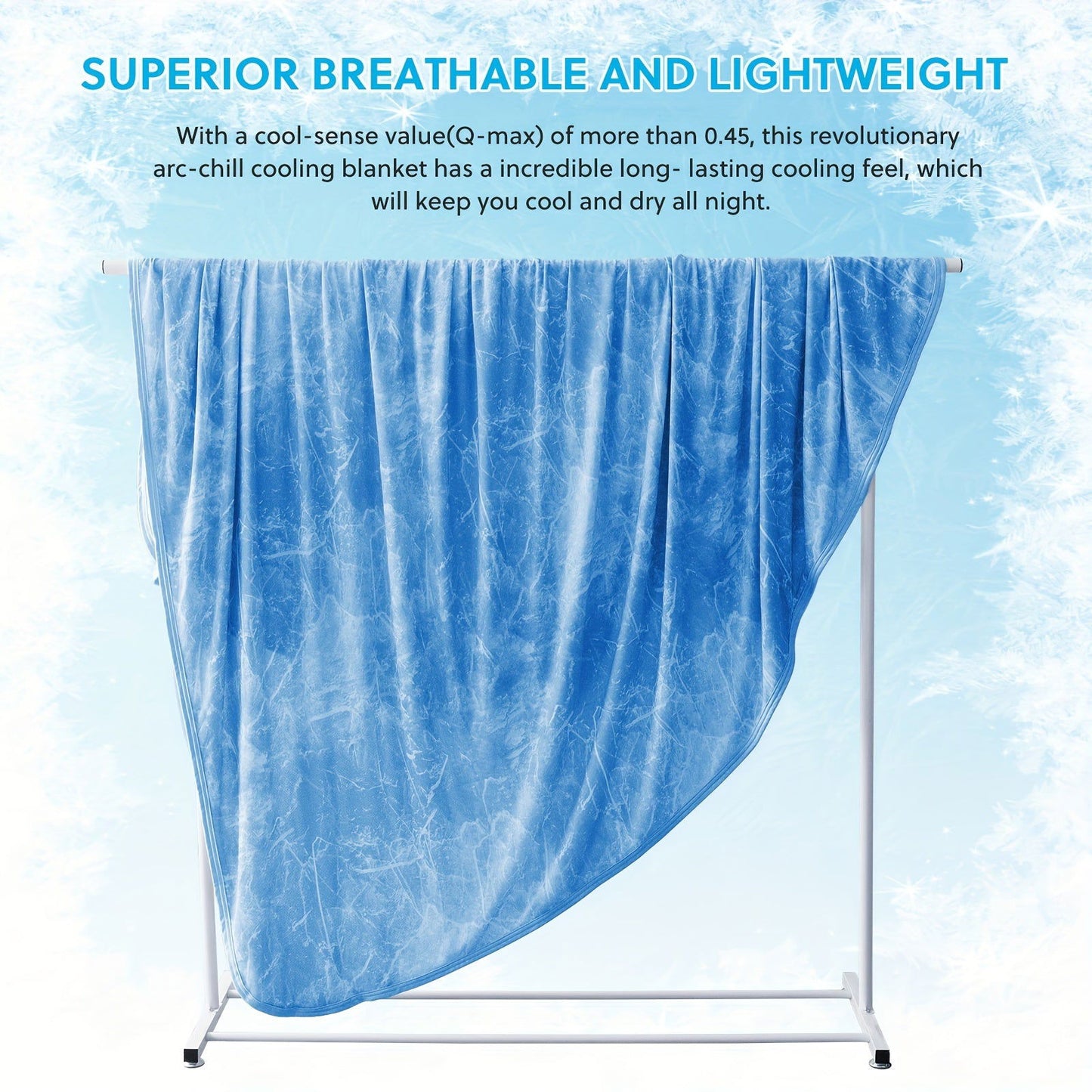 1 Pc Orhopui Cooling Blanket with Double Sided Cold Effect Bed Throw for Hot Sleepers Night Sweats, Skin-Friendly, Breathable, Always Stays Cold, Best Gift Idea - Hiccupzz